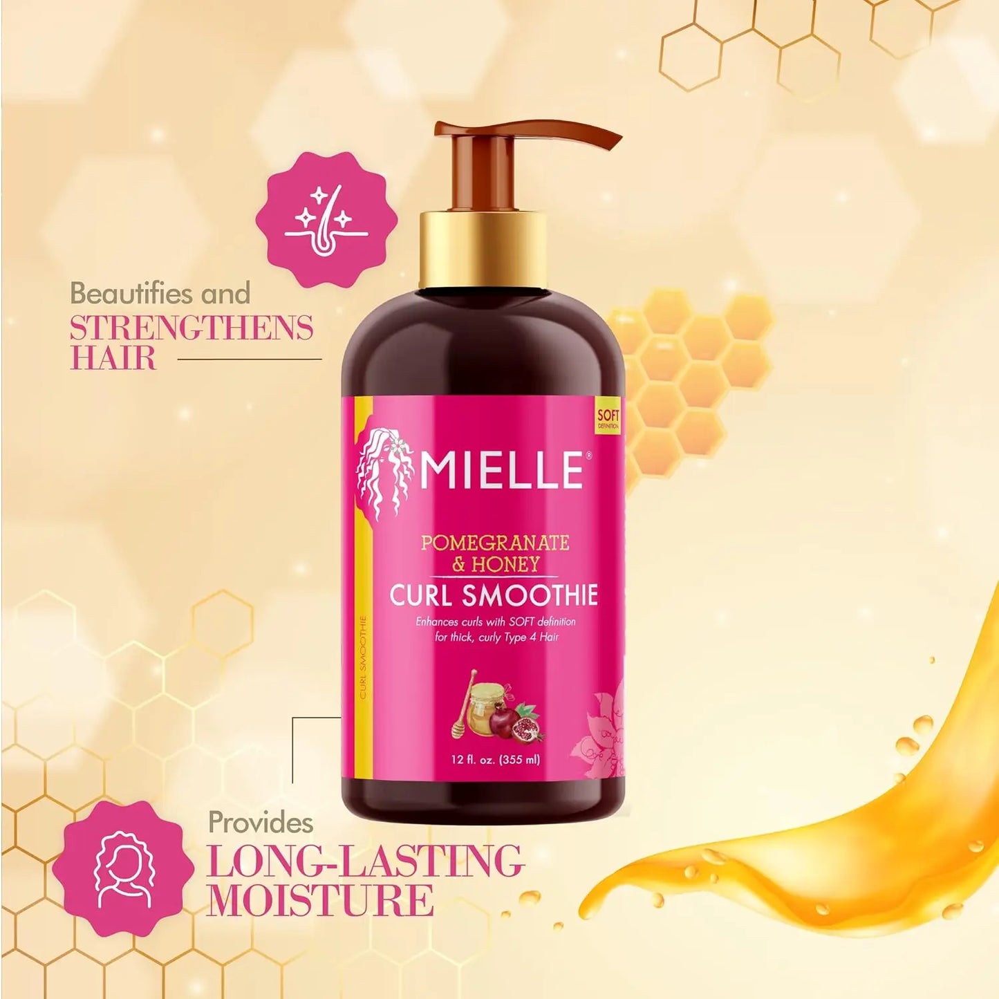 Mielle, Curl Smoothie, Pomegranate & Honey, 12 fl oz (355 ml)