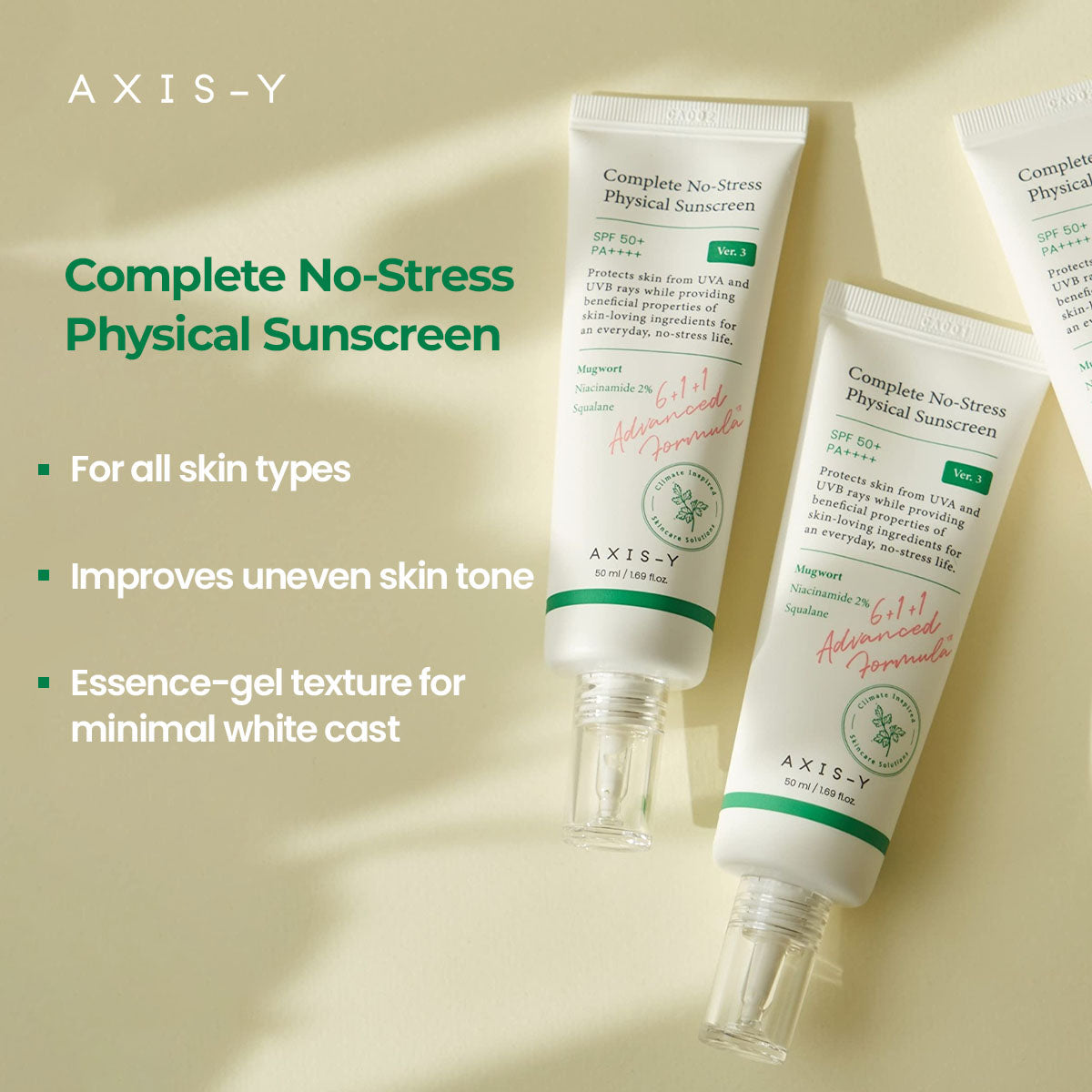 AXIS-Y - Complete No-Stress Physical Sunscreen 50ml