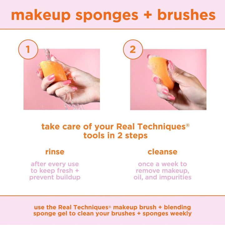 Real Techniques Everyday Essentials Makeup Brush Set with Bonus Sponge