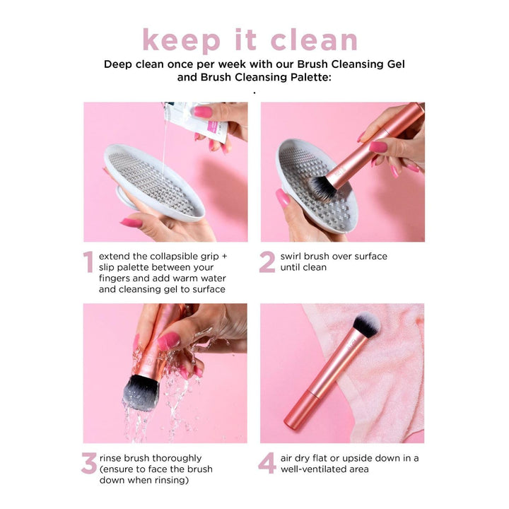 Real Techniques Everyday Essentials Makeup Brush Set with Bonus Sponge